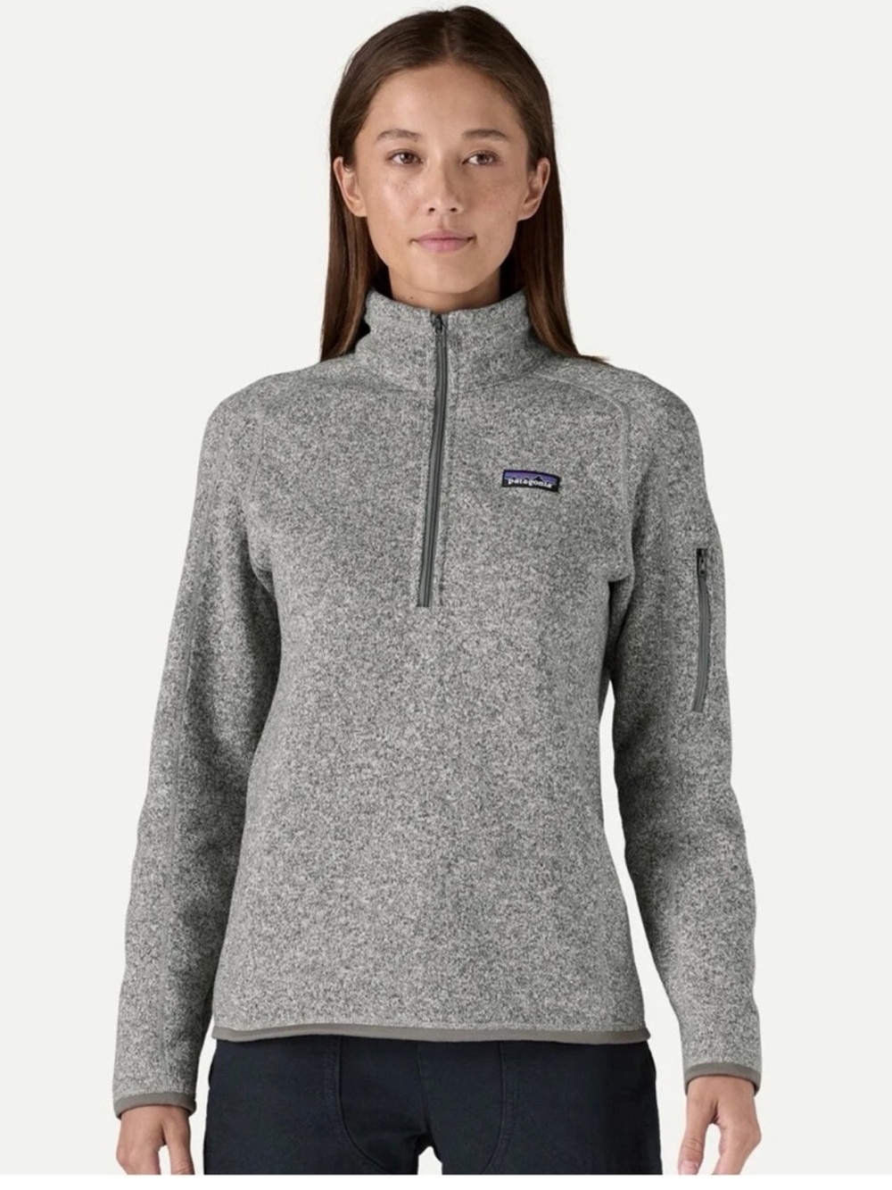 Patagonia Better Sweater 1/4 Zip Fleece Pullover in Birch White Wmns sz S